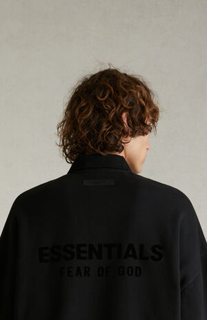 Black 3/4 Sleeve Polo Sweatshirt image number 5