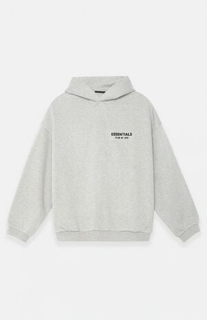 Fear of God Essentials Light Heather Grey Fleece Hoodie | PacSun