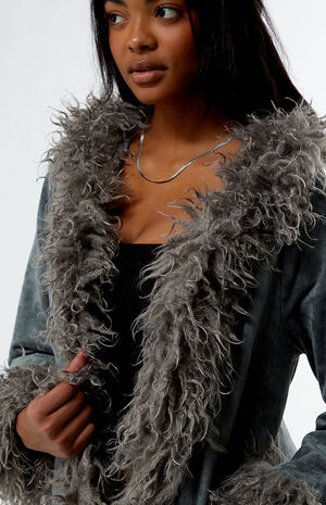 Faux Suede Fur Coat image number 2