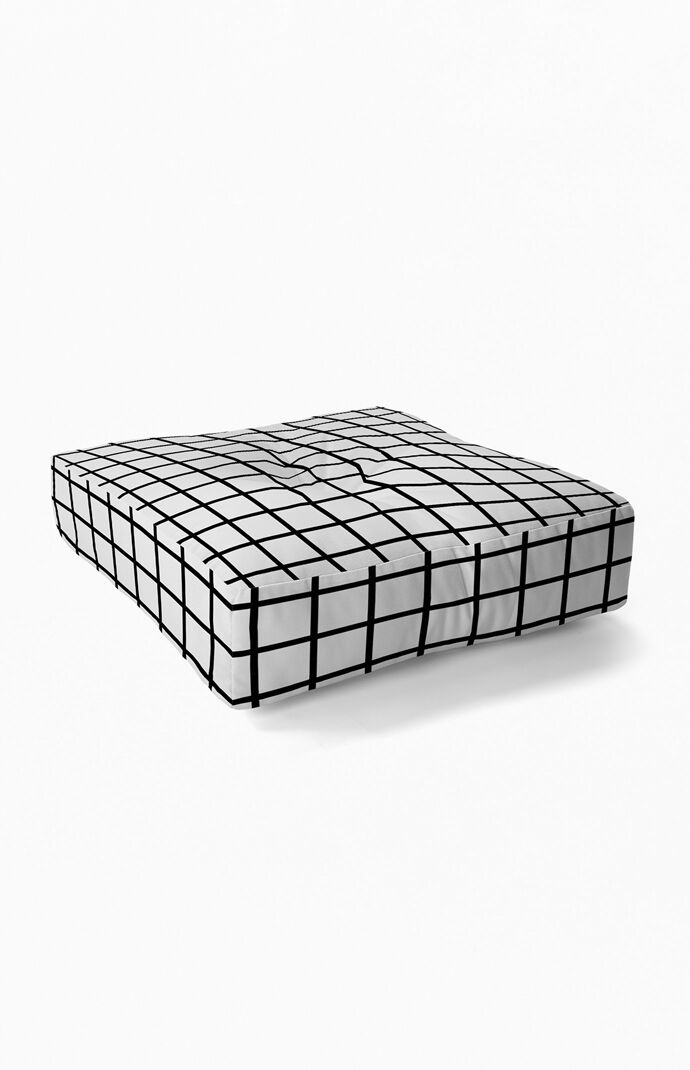 Monochrome Grid Floor Pillow