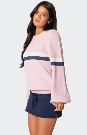 Nautical Striped Oversized Sweater image number 4