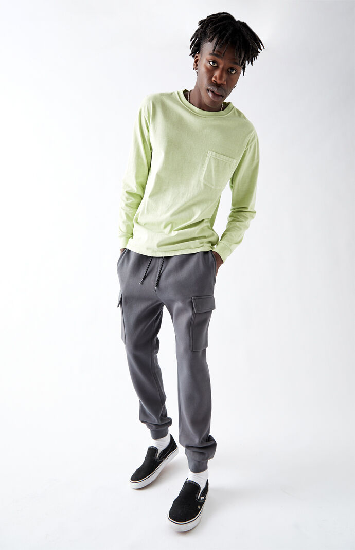 Black Cargo Fleece Sweatpants