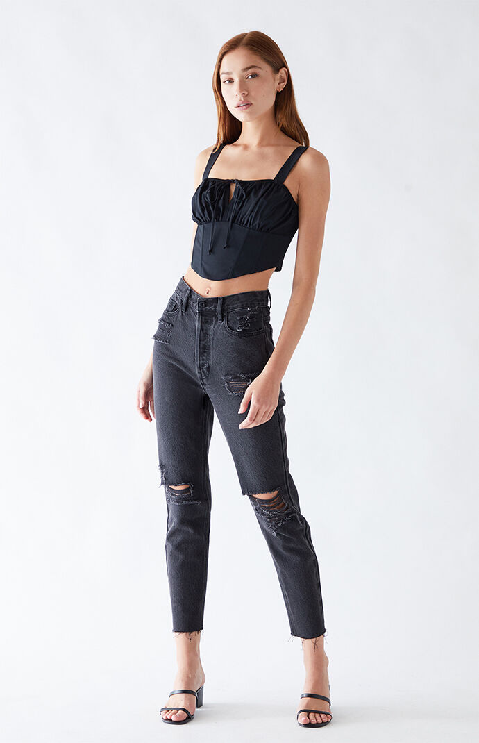 Tie Front Bustier Tank Top