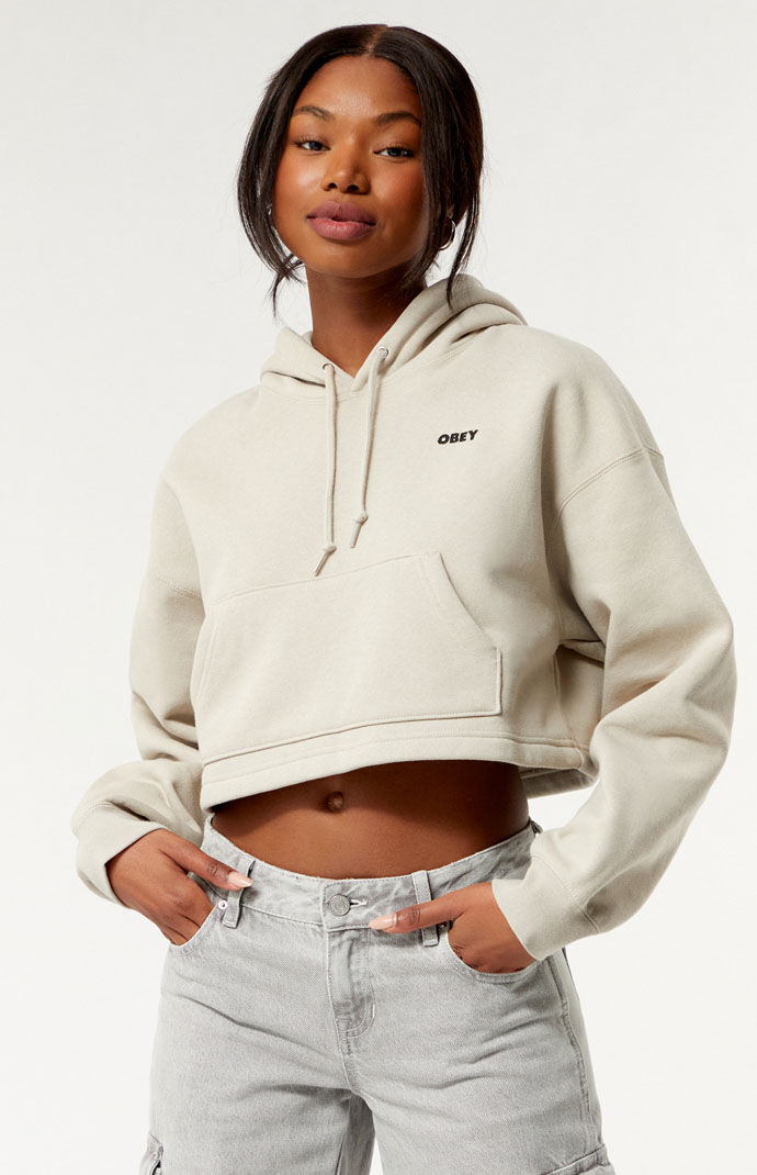 Obey cropped 2025 hoodie