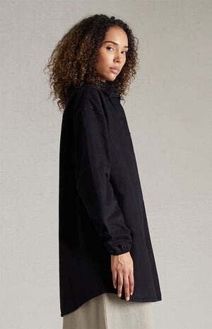 Women's Overdye Black Denim Button Down Shirt Women's Overdye Black Denim Button Down Shirt image number 3