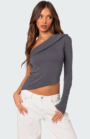 Fold Over One Shoulder Top image number 1