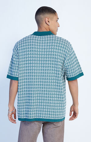 Green Woven Polo Shirt image number 3