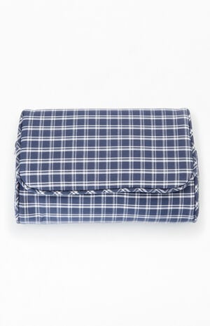 Blue & White Plaid Makeup Bag image number 1