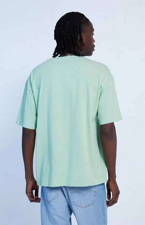 Green Solid Loch Oversized Boxy T-Shirt image number 3