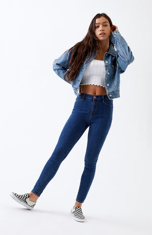 Ashlyn Blue Super High Waisted Jeggings | PacSun | PacSun