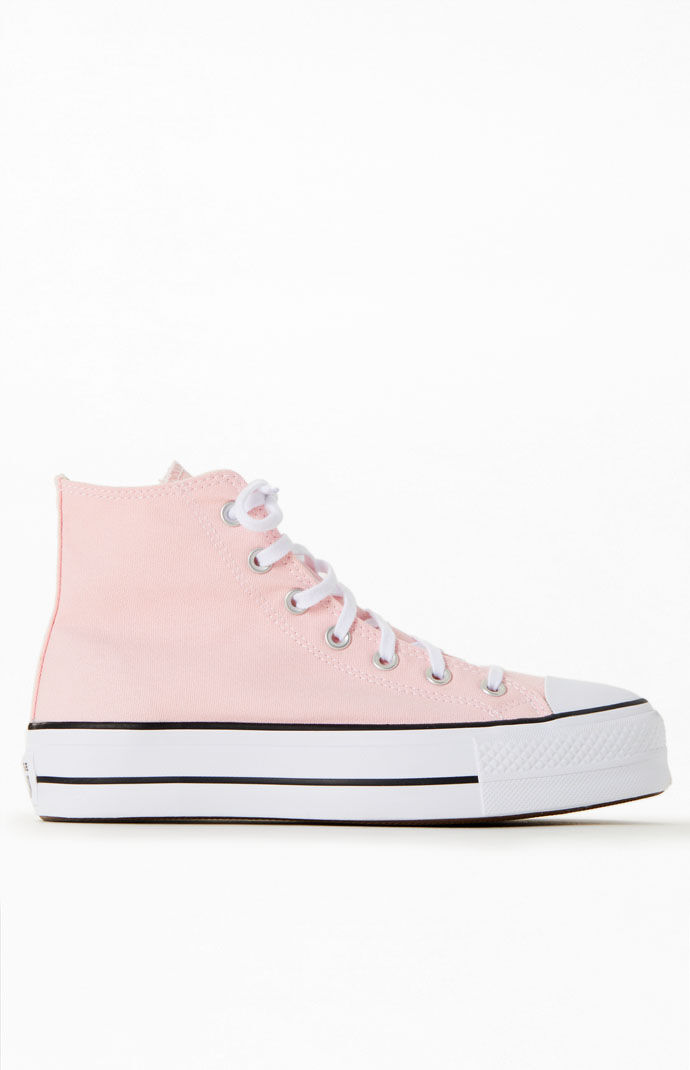 Pale pink discount high top converse