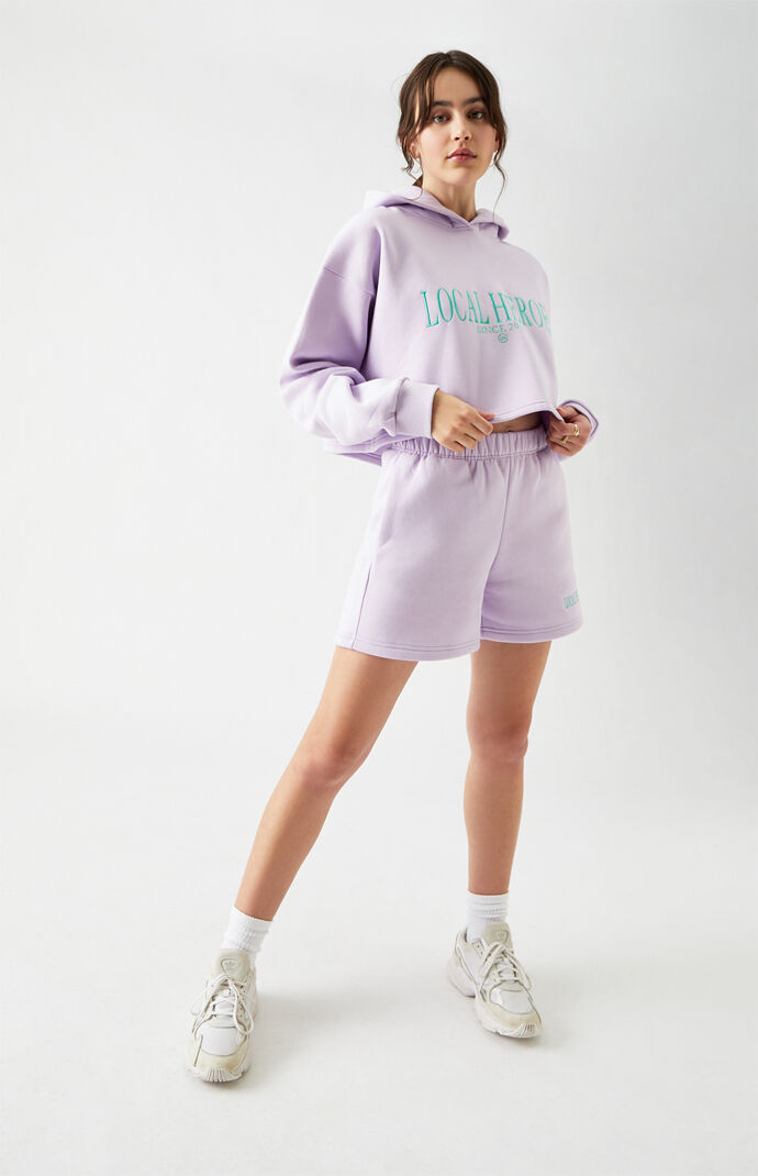 Lavender Cropped Hoodie