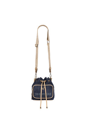 Bryce Denim and Faux Leather Bucket Bag image number 8