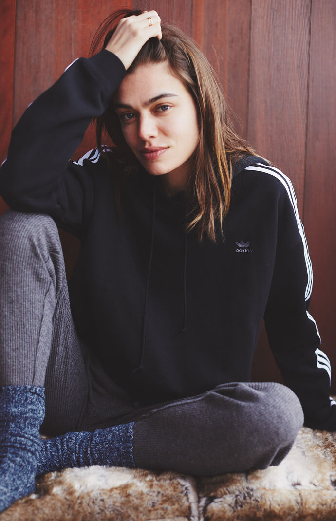 Black Cropped Hoodie
