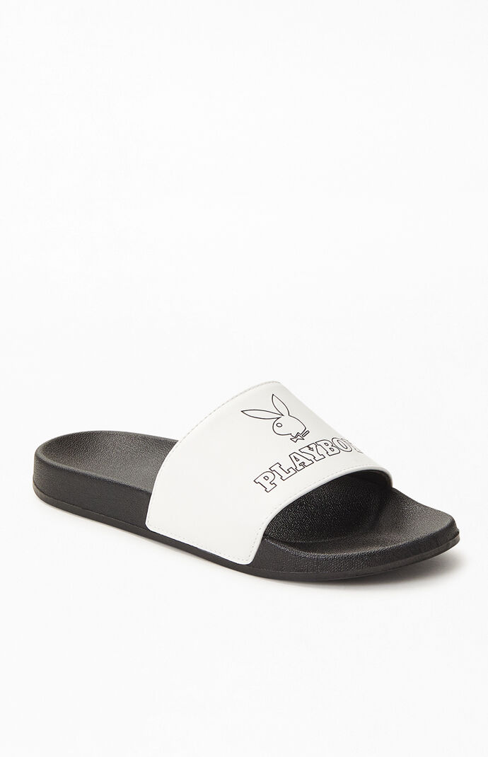 By PacSun Women's Black & White Bunny Slide Sandals