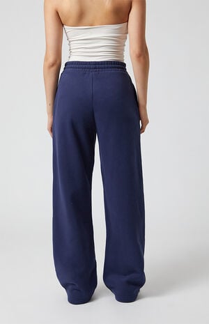 Solid Fleece Baggy Sweatpants image number 5