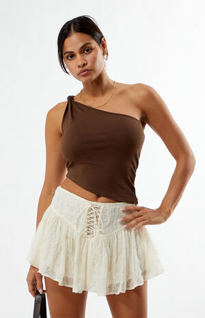 Lace Up Boho Mini Skirt image number 2