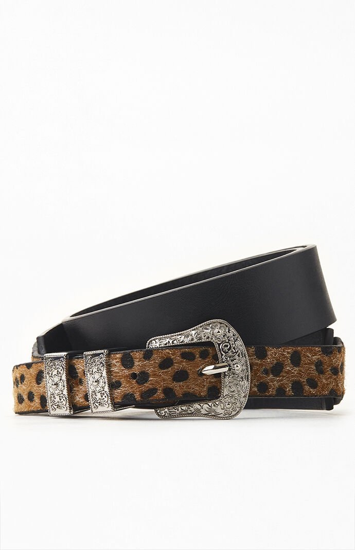 Leopard Print Western Belt