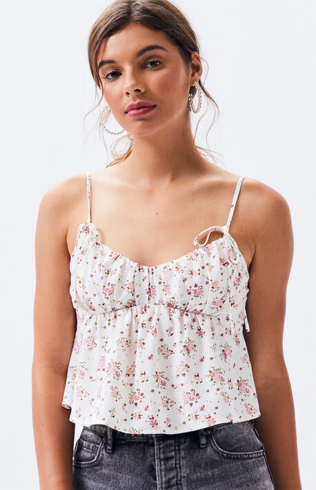 Tie Strap Baby Doll Tank Top