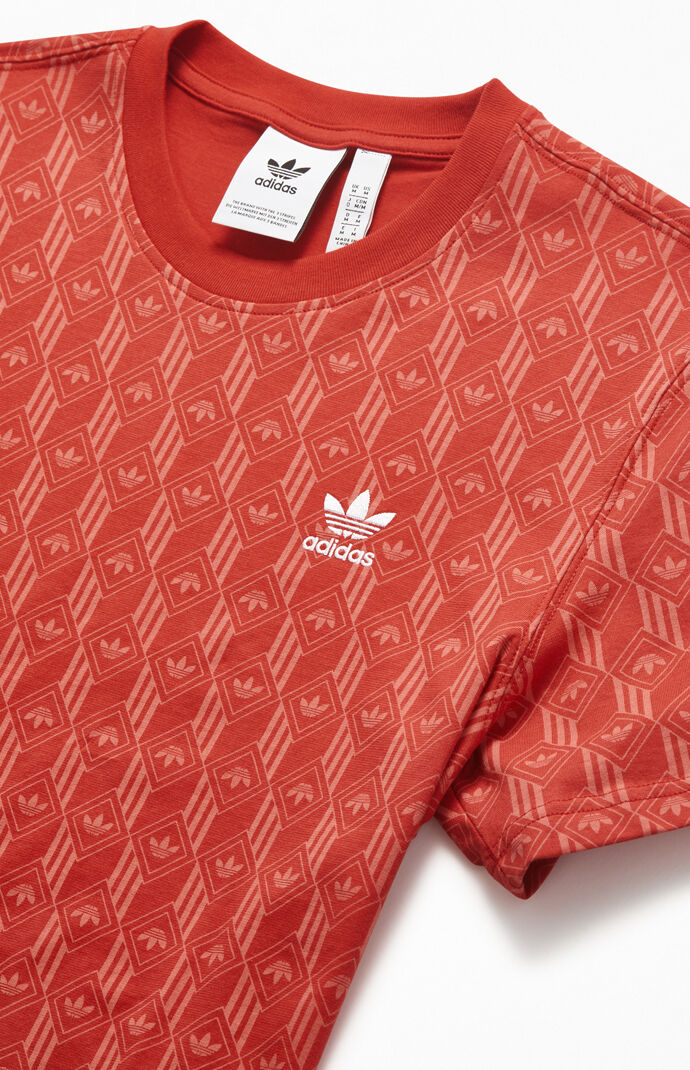 Red Mono Allover Print T-Shirt