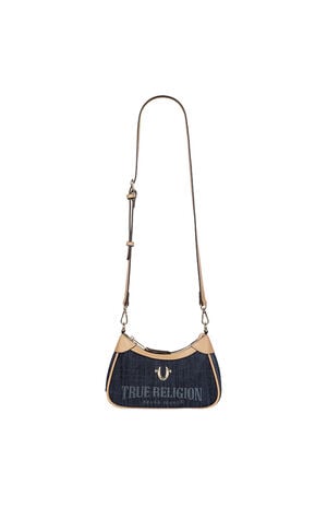 Blair Dark Denim and Faux Leather Shoulder Bag image number 10