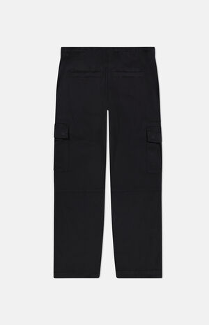 Black Open Bottom Cargo Pants image number 2