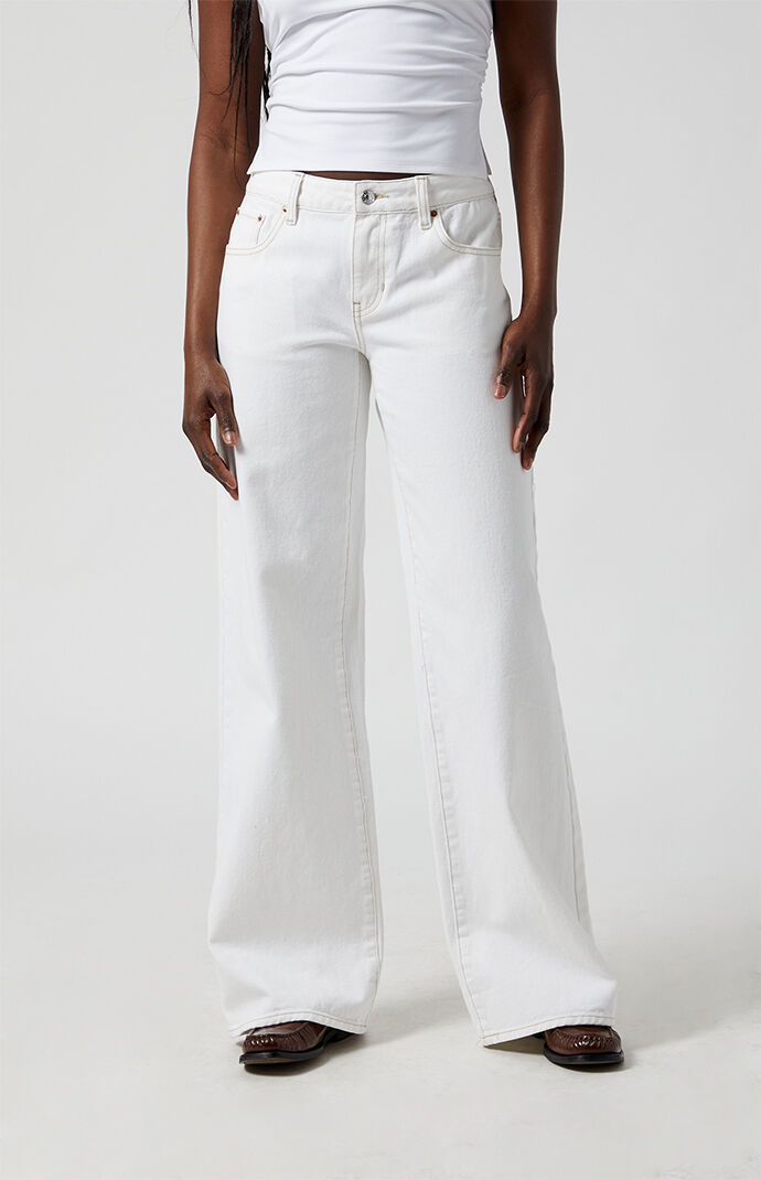 Pacsun Casey Low Rise Baggy Jeans Leopard LA & Heart Patch | Pacsun