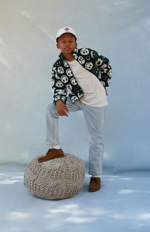 Faded Light Blue Straight Leg Jeans image number 1