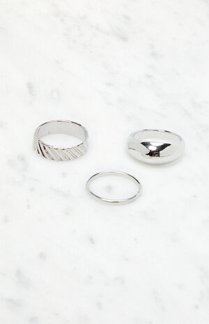 3 Pack Silver Rings image number 2