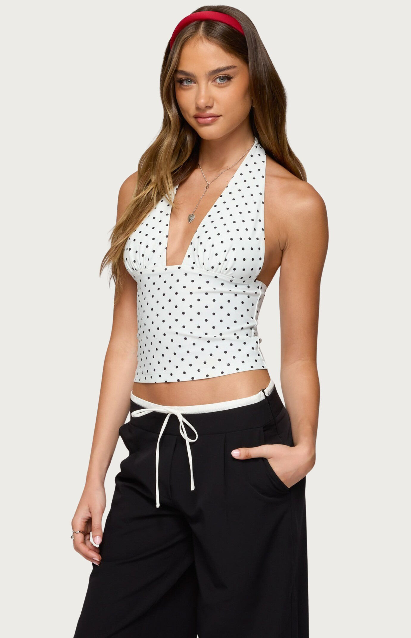 Edikted Blaire Polka Dot Halter Top