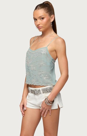 Bead and Sequin Chiffon Tank Top image number 2