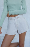 Ivory Flutter Denim Shorts Ivory Flutter Denim Shorts image number null