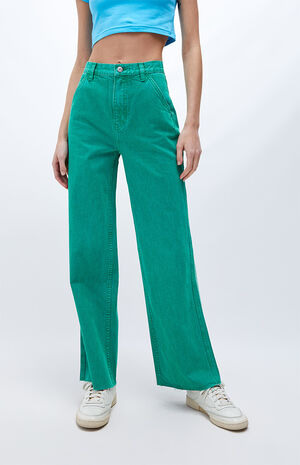 PacSun Green Ultra High Waisted Fitted Flare Pants | PacSun