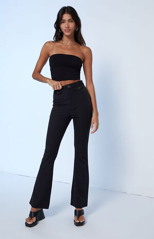 Lurex Stripe Becky Flare Pants image number 1