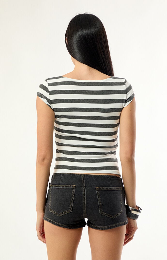 Edikted Letsha Striped Square Neck Top