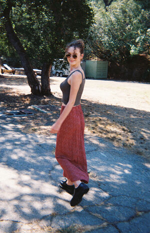 Red Maura Midi Skirt image number 1