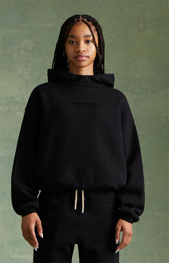 Jet black hoodie clearance