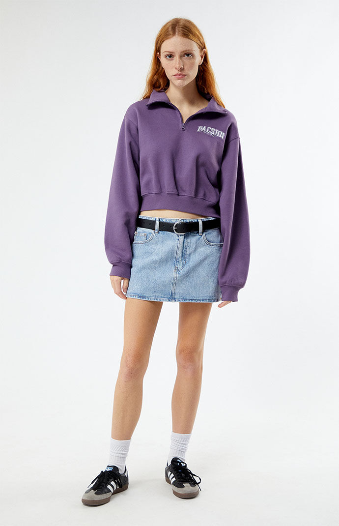 La hearts half zip cropped sweatshirt 2025