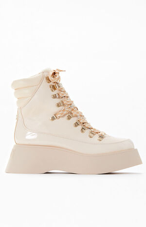 Women's White Gail Lace-Up Boots image number 1