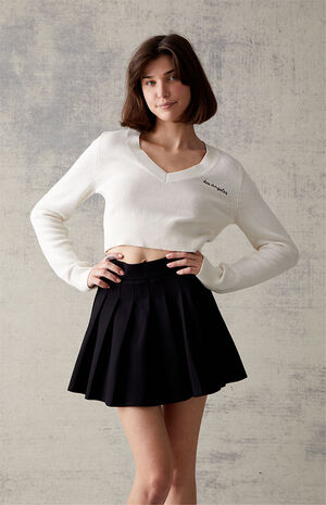 Knit Pleated Mini Skirt image number 1
