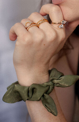 Crystal Teardrop Gold Wrap Ring image number 2