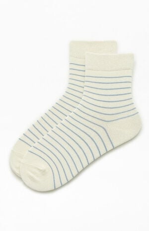 Light Blue Striped Ankle Socks image number 1