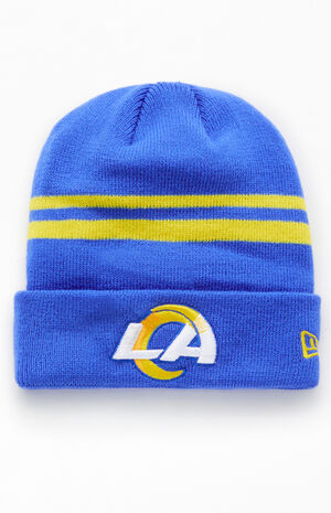 LA Rams Striped Beanie image number 1