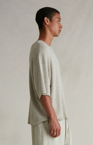 Heather Stone Merino Wool Short Sleeve Knit T-Shirt image number 3