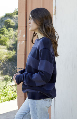 Dark Gray Striped Brianna Sweater image number 3