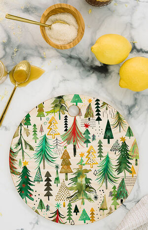 Ninola Design Colorful Christmas Trees Cutting Board image number 2