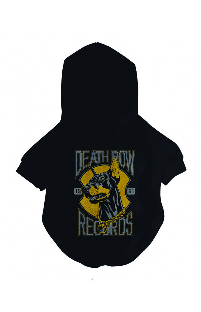 Fresh Pawz X Death Row Golden Doberman Dog Hoodie In Black - Size Small