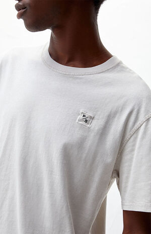 White Vintage Wash Split Logo Seam T-Shirt image number 2