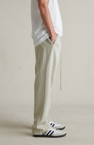 Heather Stone & Cloud White Relaxed Fleece Sweatpants image number 4