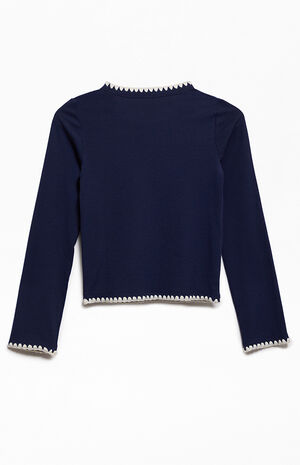 Embroidered Long Sleeve Skimmer T-Shirt image number 3